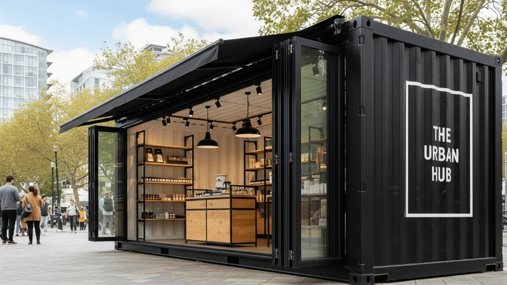 Pop-Up Shop with Portable Containers | Sustainable Setup