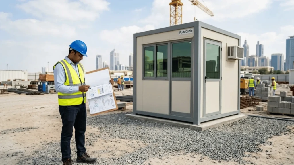 Installing a PortaCabin in the UAE