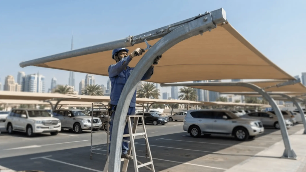 Parking Shed Installation